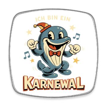 Cadeau drôle de la baleine Karnewal du Carnaval - Magnet carré - blanc - Devant