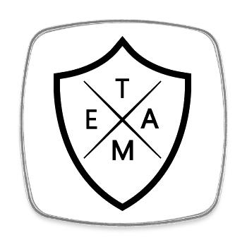 Team Crest - Square fridge magnet - white - Front