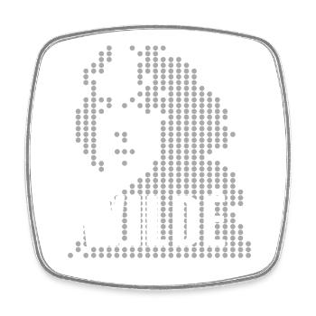 Logo portrait en demi-teinte Oscar Wilde - Magnet carré - blanc - Devant