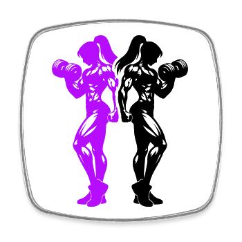 Équipe de fitness féminine bodybuilder - Magnet carré - blanc - Devant