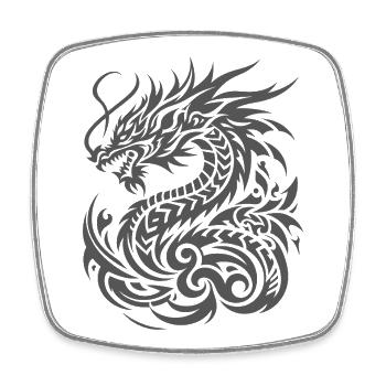 Tribal Dragon - Magnet carré - blanc - Devant