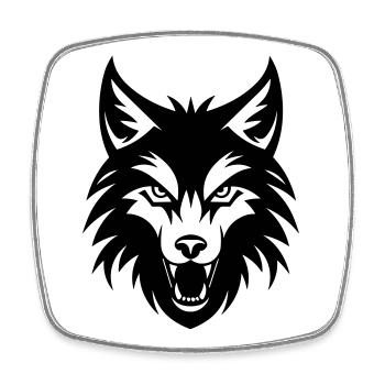 wolf - Square fridge magnet - white - Front