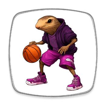 Basketball Moles - Square fridge magnet - white - Front