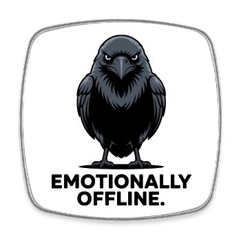 Raven Emotions: Offline-Einstellungsdesign - Viereckiger Kühlschrankmagnet - Weiß - Vorne