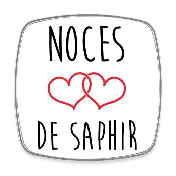 Sapphire Wedding 16 Years of Marriage - Square fridge magnet - white - Front