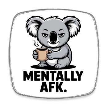 Koala AFK Coffee - Square fridge magnet - white - Front