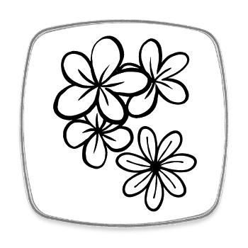 Blumenillustration - Viereckiger Kühlschrankmagnet - Weiß - Vorne