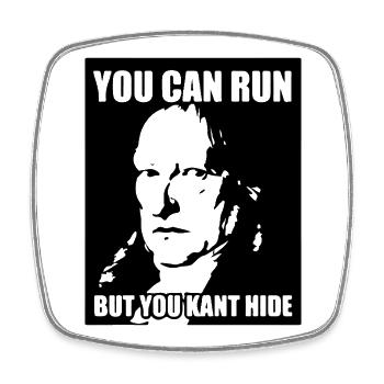 You can run but you kant hide - Square fridge magnet - white - Front
