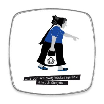 AJERŠEKA - Square fridge magnet - white - Front