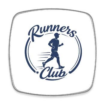 Runners Club Laufsport Logo - Viereckiger Kühlschrankmagnet - Weiß - Vorne
