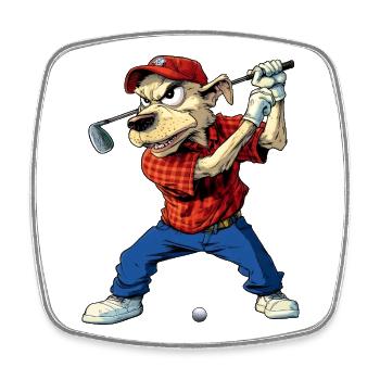 Hunde Golf - Viereckiger Kühlschrankmagnet - Weiß - Vorne