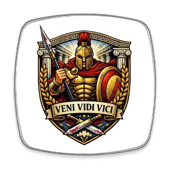 Sparta Warrior Shield - Square fridge magnet - white - Front