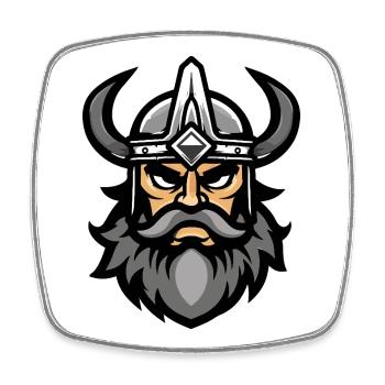Viking Head Valhalla - Square fridge magnet - white - Front