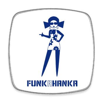 FUNK A HANKA - Viereckiger Kühlschrankmagnet - Weiß - Vorne