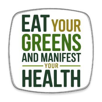 Naturopath Eat Your Greens Manifest Health Pro  - Square fridge magnet - white - Front