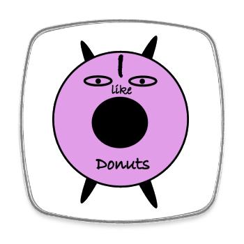 Purple Donut Face Graphic Tee - Viereckiger Kühlschrankmagnet - Weiß - Vorne