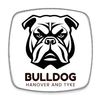 Bulldog Dog - Square fridge magnet - white - Front