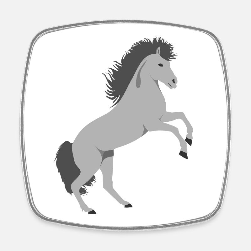 Rising Horse - Square fridge magnet - white