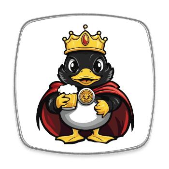 Duck Beer King - Square fridge magnet - white - Front