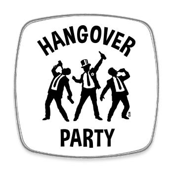 Hangover Party (JGA Junggesellenabschied Bier B) - Viereckiger Kühlschrankmagnet - Weiß - Vorne