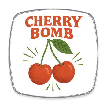 Cherry Bomb Duo Illustration - Magnet carré - blanc - Devant