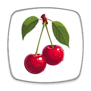 Cherries - Square fridge magnet - white - Front