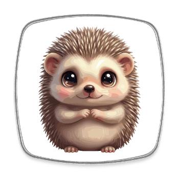 Kuscheliger Igel Cartoon - Viereckiger Kühlschrankmagnet - Weiß - Vorne