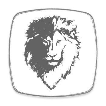 Lion Silhouette - Square fridge magnet - white - Front