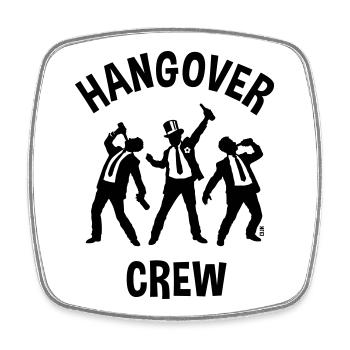 Hangover Crew (JGA Junggesellenabschied Bier / B) - Viereckiger Kühlschrankmagnet - Weiß - Vorne