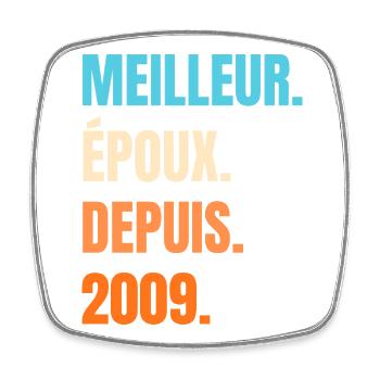 Best Husband Since 2009 Gift Husband - Square fridge magnet - white - Front
