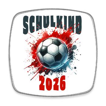 Schoolchild 2026 - Football - Square fridge magnet - white - Front