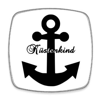 Küstenkind Anker - Maritimes Design Nordsee Liebe  - Viereckiger Kühlschrankmagnet - Weiß - Vorne