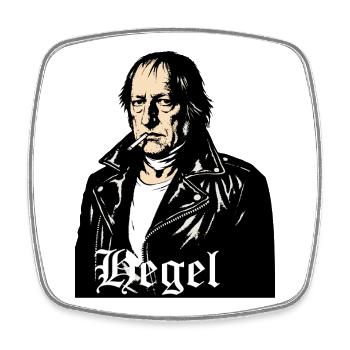 Portrait du philosophe Hegel et du rebelle - Magnet carré - blanc - Devant