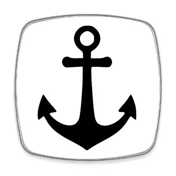 Maritimes Anker Nordsee Ostsee Segler Geschenk - Viereckiger Kühlschrankmagnet - Weiß - Vorne