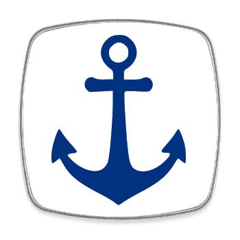 Maritimes Anker Nordsee Ostsee Segler Geschenk - Viereckiger Kühlschrankmagnet - Weiß - Vorne