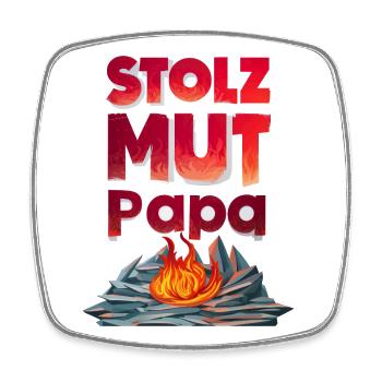 Idée cadeau pour les pompiers Papa Pride Courage Strength - Magnet carré - blanc - Devant