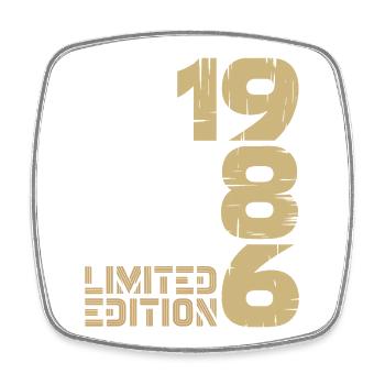 1986 Limited Edition Schriftzug 40. Geburtstag - Viereckiger Kühlschrankmagnet - Weiß - Vorne