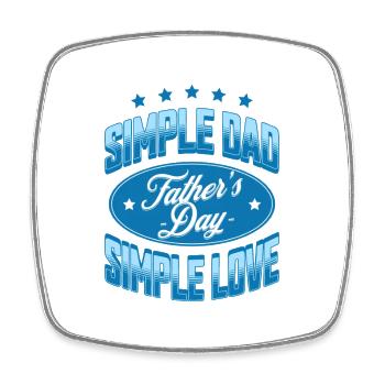 T-shirt graphique simple pour la fête des pères Papa - Magnet carré - blanc - Devant