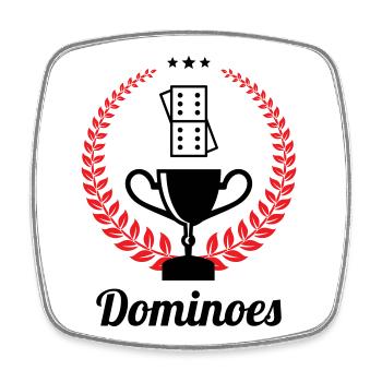 Champion de Domino : Le Trophée du Vainqueur - Magnet carré - blanc - Devant