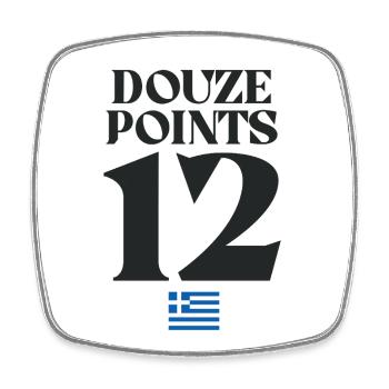 Douze Punkte 12 Griechenland Euroviision - Viereckiger Kühlschrankmagnet - Weiß - Vorne
