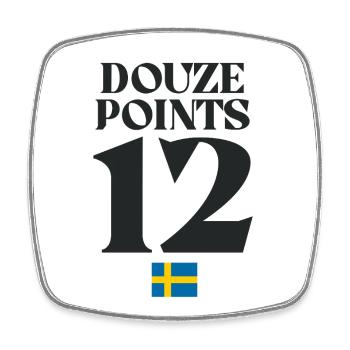 Zwölf Punkte Schweden Eurovision - Viereckiger Kühlschrankmagnet - Weiß - Vorne