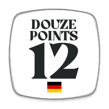 Dutzend Punkte 12 Deutschland Eurovision - Viereckiger Kühlschrankmagnet - Weiß - Vorne