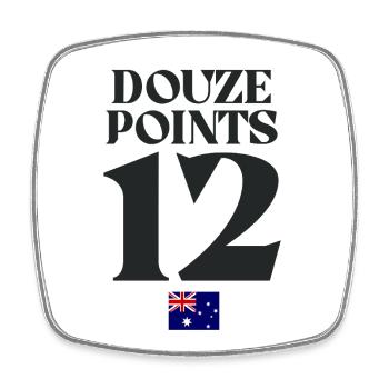 Twelve Points Australia Eurovision - Viereckiger Kühlschrankmagnet - Weiß - Vorne