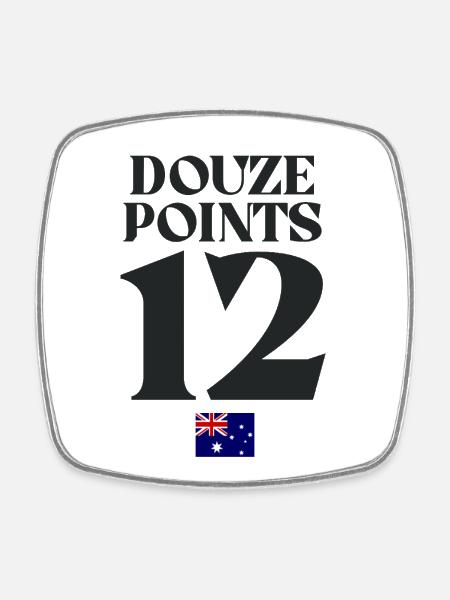 Douze Points Australie Eurovision - Magnet carré - blanc