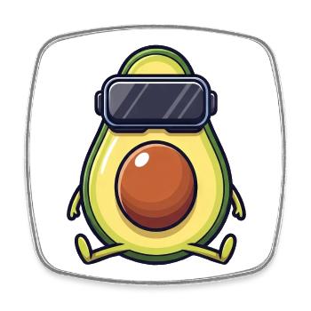 Süßer Avocado Vegan Gamer Cartoon Gemüse - Viereckiger Kühlschrankmagnet - Weiß - Vorne