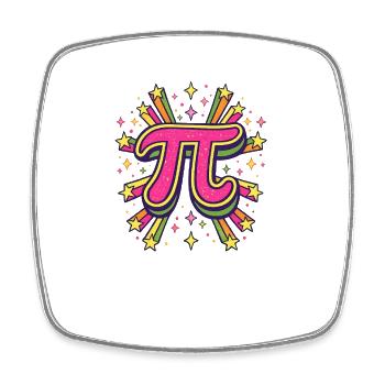 Pi Pop Art Burst - Square fridge magnet - white - Front