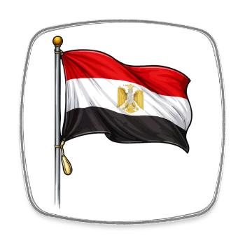 Egypt Flag - Square fridge magnet - white - Front