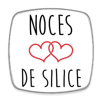 Silica's wedding 77 years of marriage - Square fridge magnet - white - Front