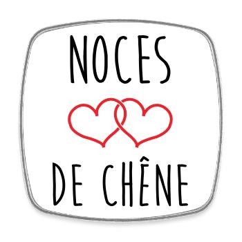 noces de Chêne 80 ans de mariage - Magnet carré - blanc - Devant