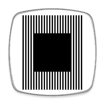 Design von Quadraten und Linien - Viereckiger Kühlschrankmagnet - Weiß - Vorne